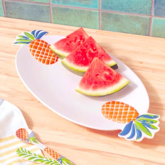 Opalhouse Dining Opalhouse Bamboo Melamine Pineapple Icon Platter Indoor And Outdoor Poshmark